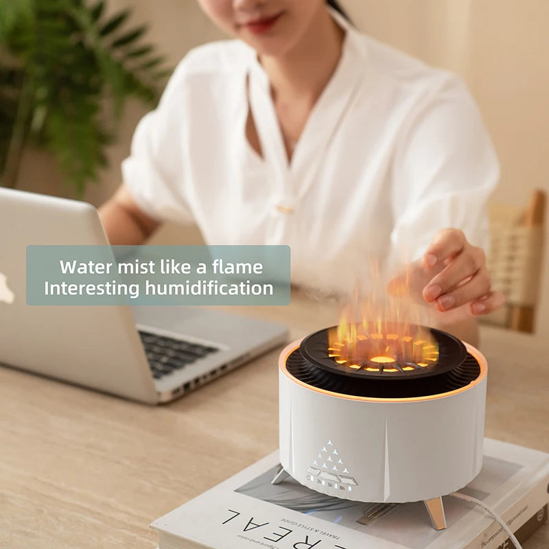 Volcano Aromatherapy Diffuser Flame Air Humidifier Music Speaker Ultrasonic Oil Diffuser Aroma Essential for Home Room Office