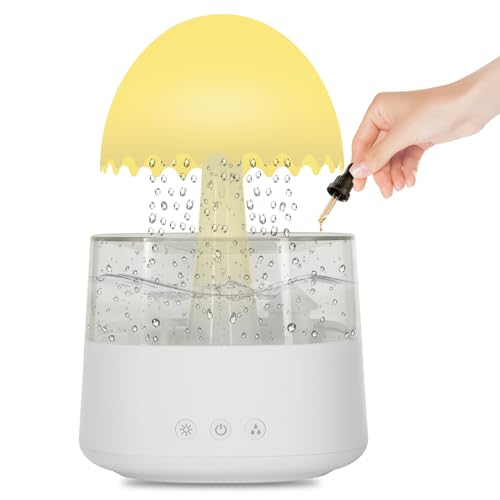 RainMush™ (Mushroom Air Humidifier Rain Cloud Night Light Smell Distributor Relax Aromatherapy Lamp Calming Water Drops Sounds Diffuser)